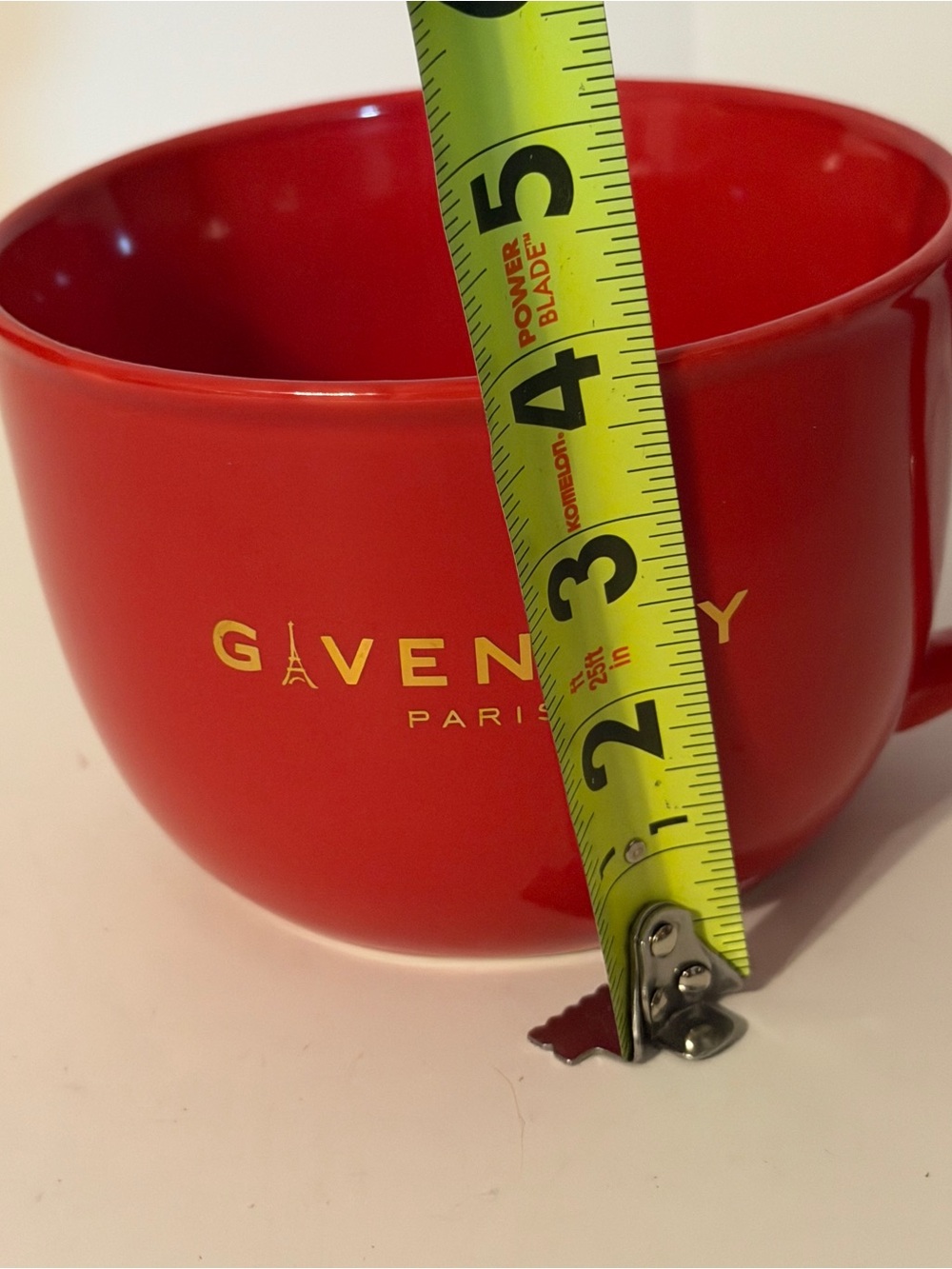 Givenchy Paris Red Soup Mug Cup 24 Oz Ceramic Logo Eiffel Tower Contemporary - Picture 4 of 8